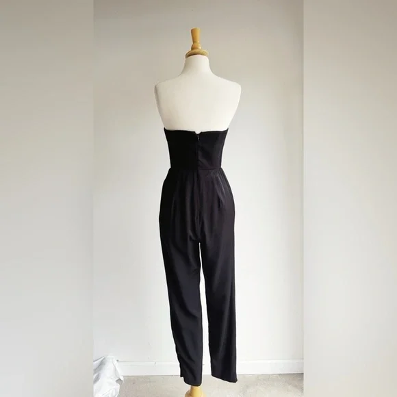 KEEPSAKE Hearts On Fire Strapless Sweetheart Black JumpsuitSize Small